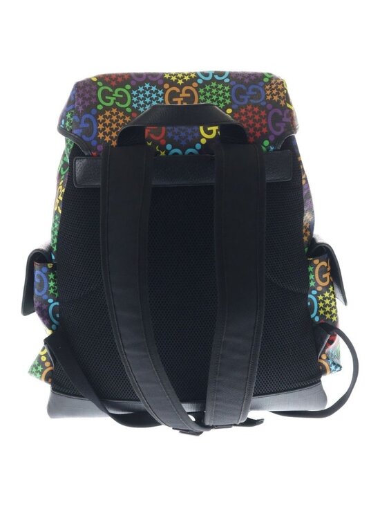 Gucci GG Psychedelic Backpack Supreme Canvas All Over Pattern Black Multicolor main image 4